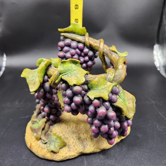 Wine Bottle Grapevine Holder Caddy Purple Grapes Green Vines Vineyard Decorative - Picture 5 of 8